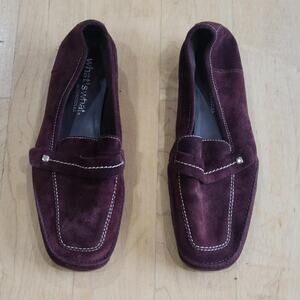 What's What by Aerosoles Brand Burgundy Wine Colored Suede Loafers